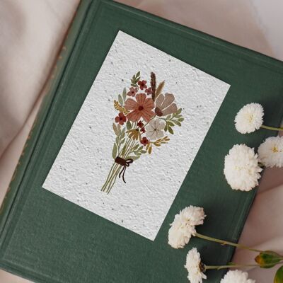 Cartolina per pianta n. 54 "Bouquet di fiori" Set di 10