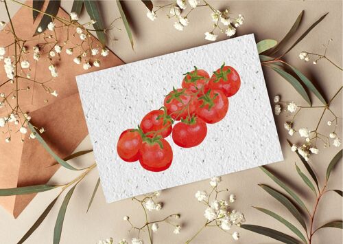 Carte postale à planter #61 "Tomates" Lot de 10