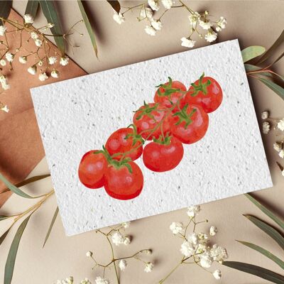 Carte postale à planter #61 "Tomates" Lot de 10