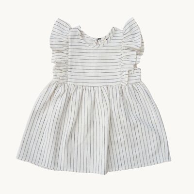 Gestreiftes Sommerkleid für Kinder/Babys, 100 % Baumwolle OEKO-TEX