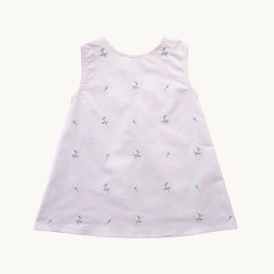 Robe d'été enfant / bébé 100% cotton broderie lavande lila fleurs