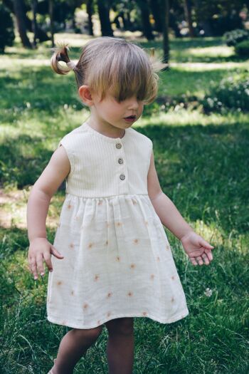 Robe d'été enfant / bébé en coton OEKO-TEX motif soleils 1