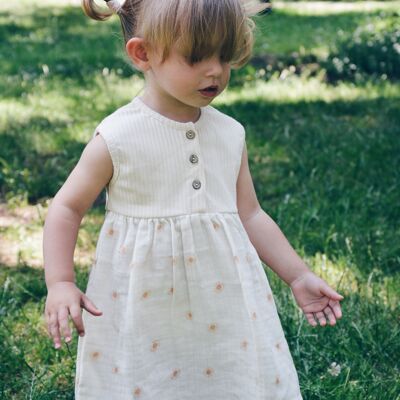 Children's/baby's summer dress in OEKO-TEX cotton with sun pattern