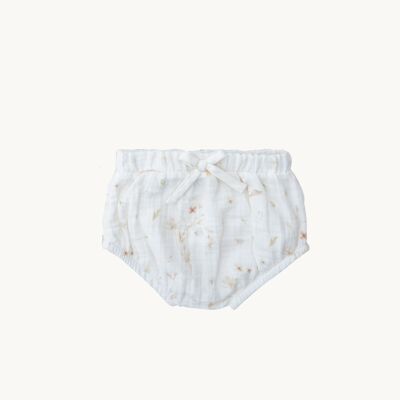 Baby bloomers 100% white cotton floral pattern