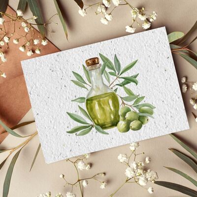 Postal para plantar #58 "Aceite de oliva" Lote de 10