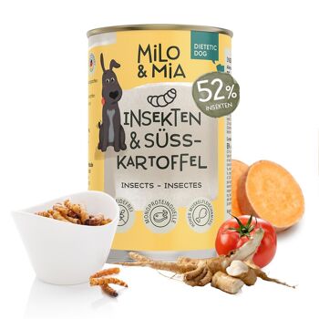 Milo & Mia - Nourriture humide premium - Chien Adulte - Chien diététique - Insectes & Patate Douce 400g 2