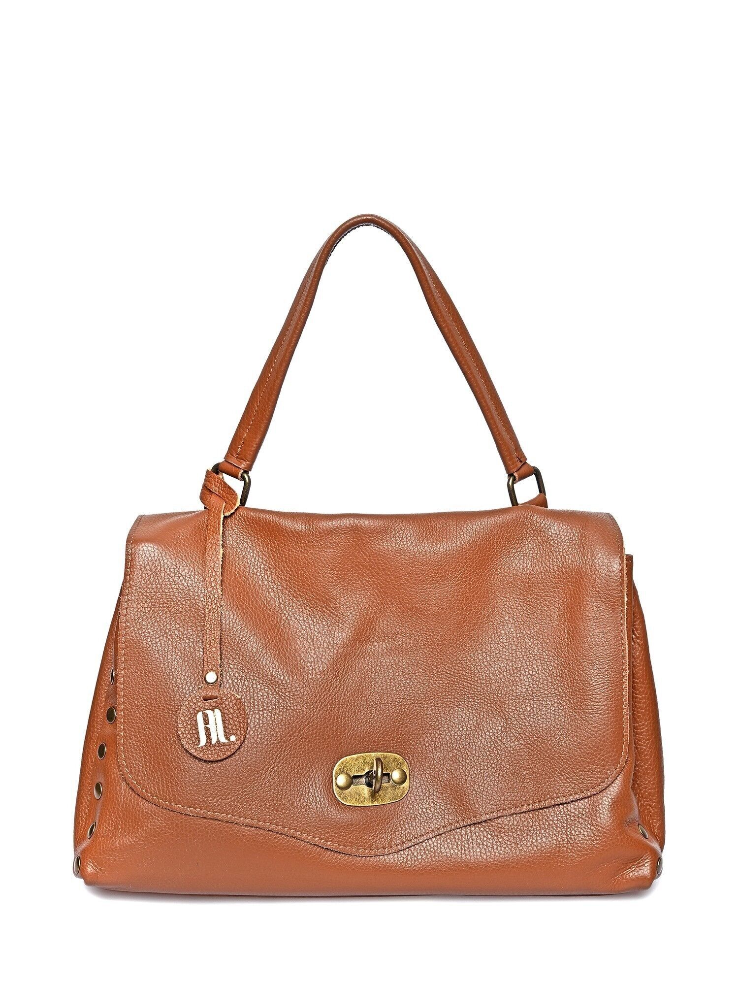 SS24 AL 1766_COGNAC_Borsa con manico superiore