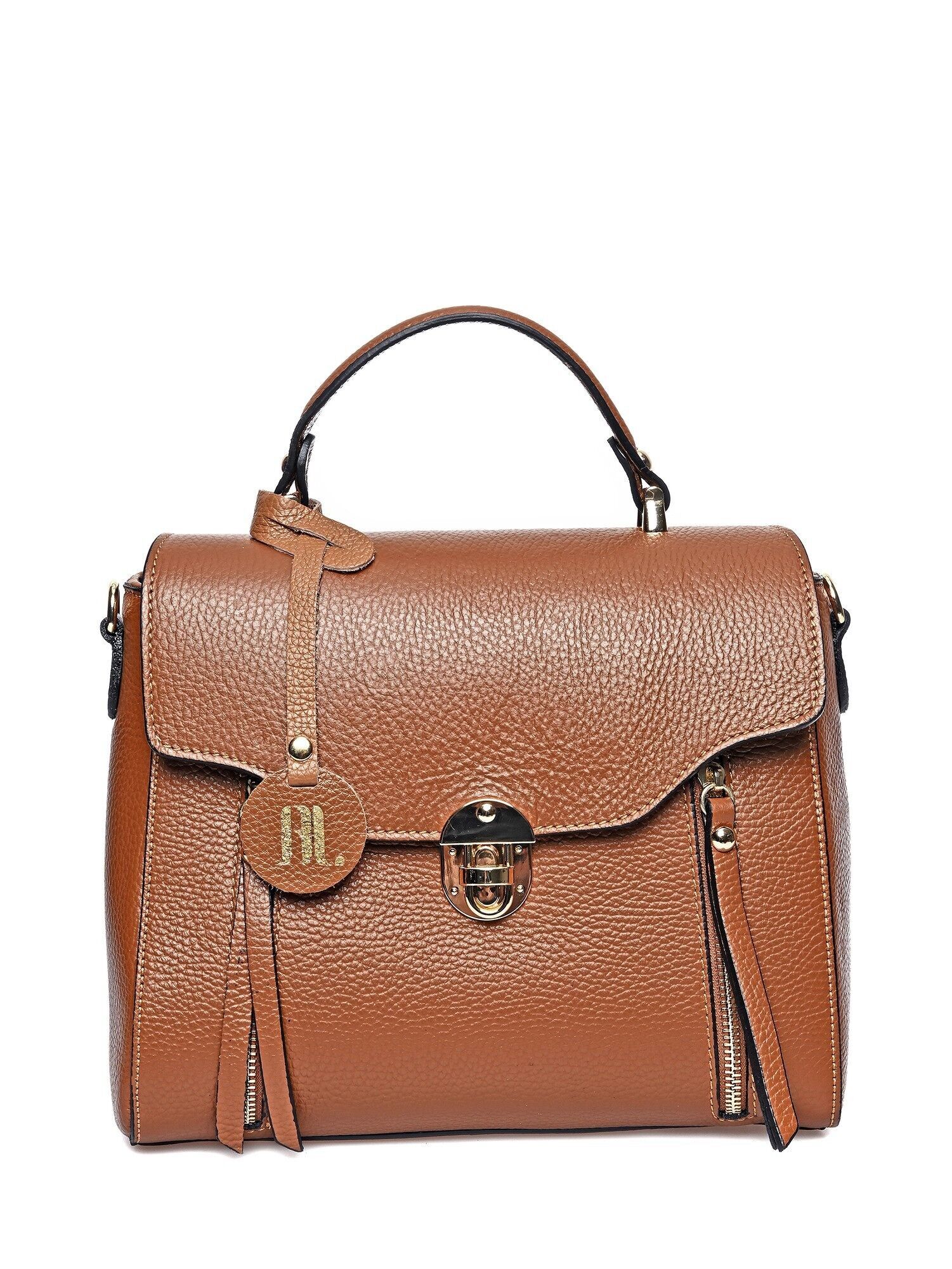 SS24 AL 1727_COGNAC_Borsa con manico superiore