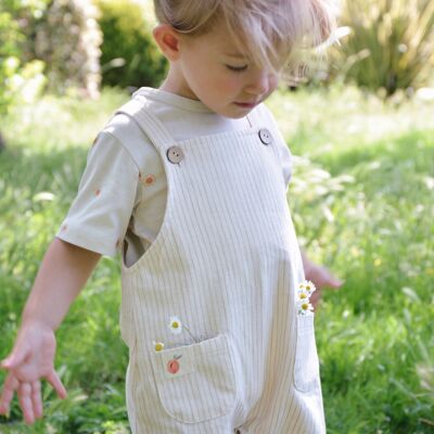 Children's/baby's summer overalls 100% cotton striped