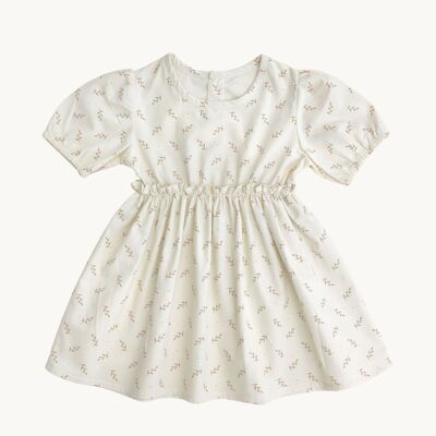 Sommerkleid für Kinder/Babys aus 100 % Baumwolle mit Blattmuster