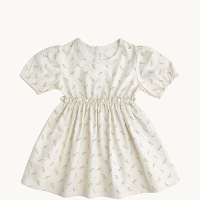 Sommerkleid für Kinder/Babys aus 100 % Baumwolle mit Blattmuster
