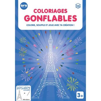 Coloriage gonflables- Tour Eiffel Géante à colorier 5