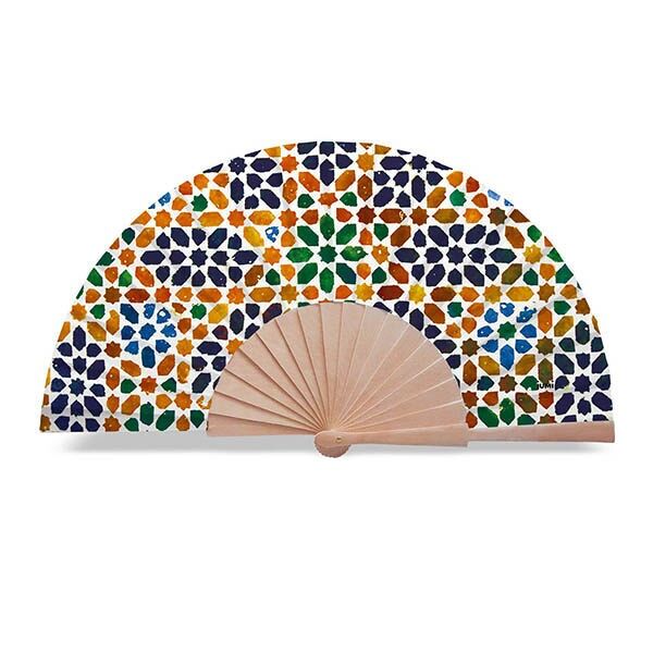 VENTAGLIO IN TESSUTO ARABESQUE BLU