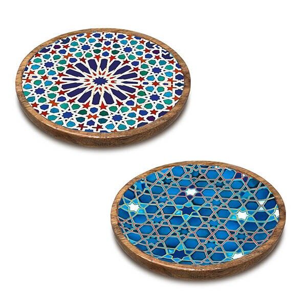 PIATTI ROTONDI ARABESCO LACCATI