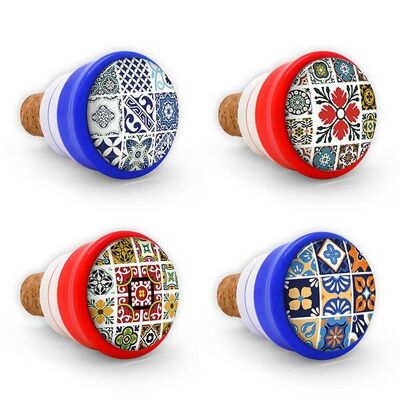 Assorted wine stoppers tiles - ceramic