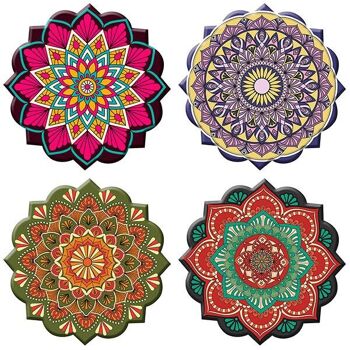 Assortiment de dessous de plat Mandala - céramique