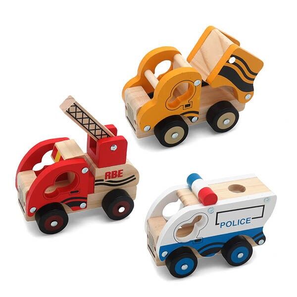 Children's Wooden Trucks in Various Colors
