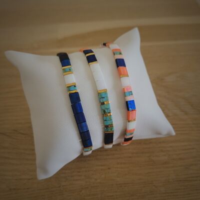 TILA - bracelet - bleu, turquoise, orange - bijoux femme - cadeaux - Showroom été - plage