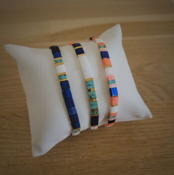 TILA - bracelet - bleu, turquoise, orange - bijoux femme - cadeaux - Showroom été - plage 1