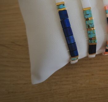TILA - bracelet - bleu, turquoise, orange - bijoux femme - cadeaux - Showroom été - plage 3