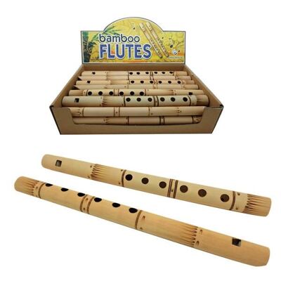 Flauta de bambú en expositor de 24 piezas
