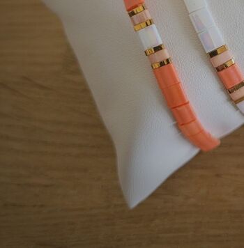 TILA - bracelet - orange, blanc, rose tea - bijoux femme - fête des mères 2