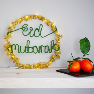 Luce a cerchio con pon pon Eid Mubarak