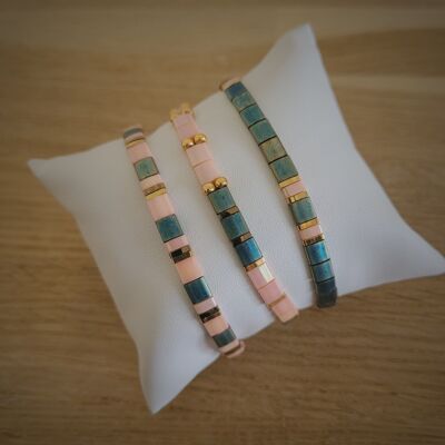 TILA - bracelet - tea pink and khaki - women's jewelry - gifts - Summer showroom - beach