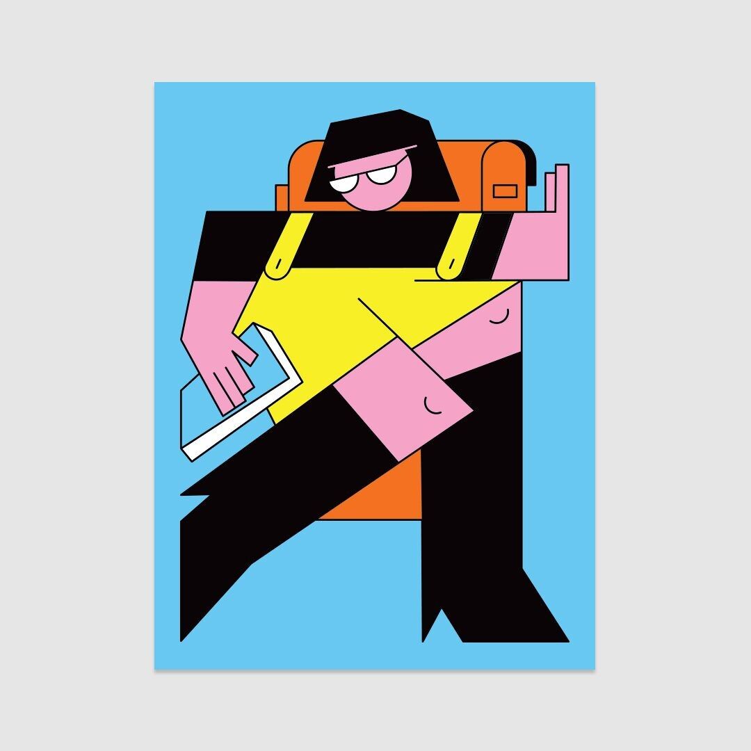 Affiche / Impression d'art - Étudiant pressé (30x40cm et 50x70cm)