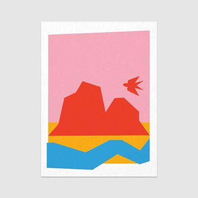 Póster/Lámina artística - Colección Abstracta - Paisaje Golondrina (30 x 40 cm y 50 x 70 cm)