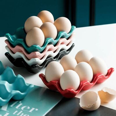 Porte-œufs en céramique à 6 grilles