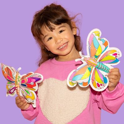 Dibujos hinchables para colorear - 2 mariposas para colorear (colección Pascua)