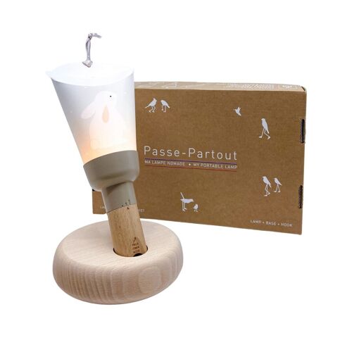 Coffret Lampe Nomade "Passe-Partout" Lapin étoiles- ZÜ Taupe