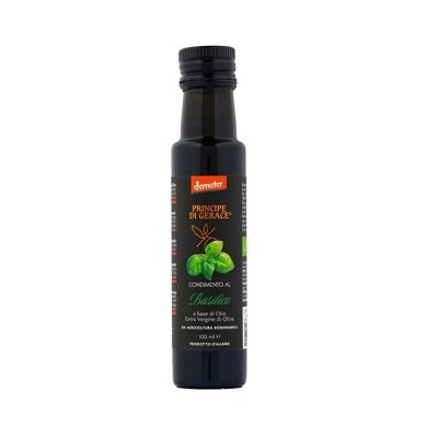 Condimento al BASILICO biodinamico, 100% ITALIANO, 100 ml a base di olio Extra Vergine d'oliva Demeter