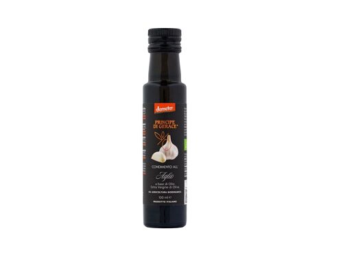 Condimento all'AGLIO biodinamico, 100% ITALIANO, 100 ml a base di olio Extra Vergine d'oliva Demeter