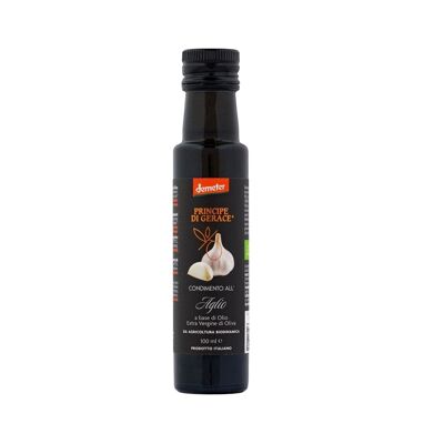 Condimento de AJO biodinámico, 100% ITALIANO, 100 ml a base de aceite de oliva Virgen Extra Demeter