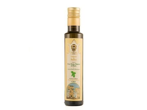 Condimento al Basilico biologico 100% ITALIANO 250 ml a base di olio extra vergine di oliva
