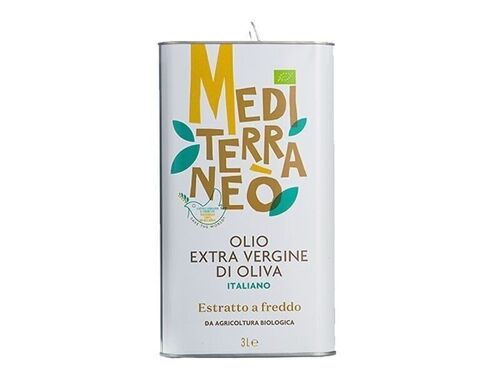 Olio Extravergine di Oliva BIOLOGICO 100% ITALIANO  Mediterraneò 3 l
