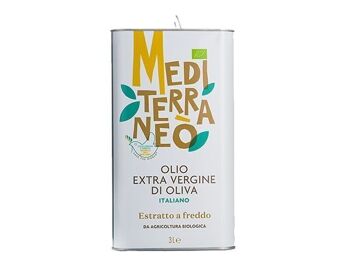 Huile d'olive extra vierge biologique 100% ITALIENNE Mediterraneò 3 l 1