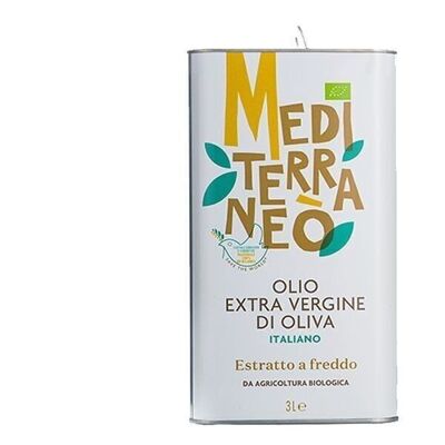 100 % ITALIENISCHES BIO-Olivenöl extra vergine Mediterraneò 3 l