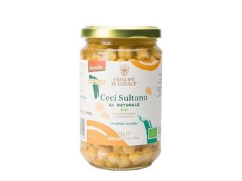 Pois chiches Sultan bouillis naturellement 100% ITALIEN 300 gr issus de l'agriculture biodynamique sans gluten 1