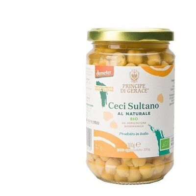 Garbanzos Sultán cocidos al natural 100% ITALIANO 300 gr procedentes de agricultura biodinámica sin gluten