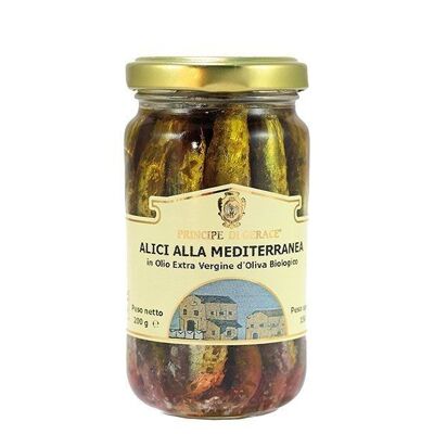 Anchois méditerranéens FOS à l'huile d'olive extra vierge biologique 200 gr