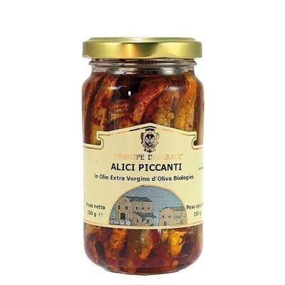 FOS anchovies with chilli pepper in organic extra virgin olive oil 200 gr
