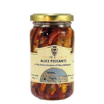 Alici FOS al peperoncino in olio extra vergine di oliva biologico 200 gr