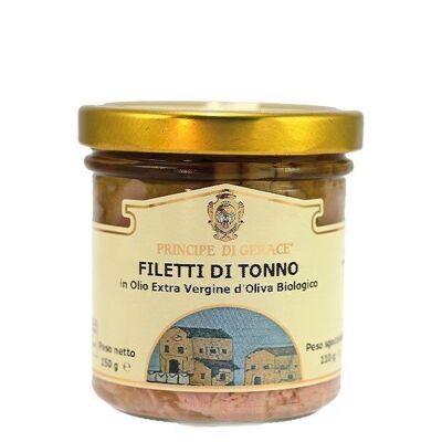 Filetti di tonno in olio extra vergine di oliva biologico 150 gr