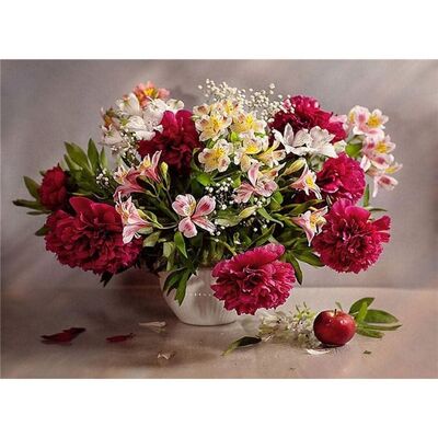 Diamond Painting Fresh Bouquet in a Vase, 40x50 cm, Square Drills
