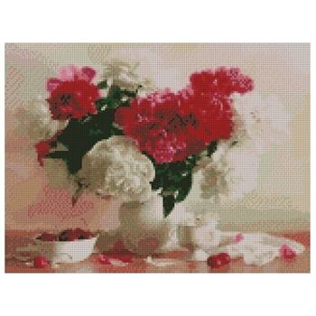 Peinture diamant Bouquet frais dans un vase, 40x50 cm, forets carrés 2