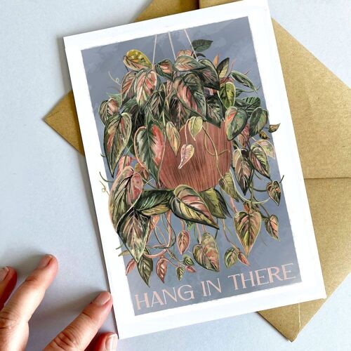Hang in There Trailing House Plant Art Print / Greeting Card