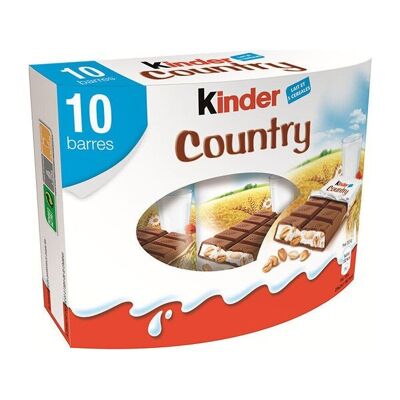 Ferrero Kinder Country 235g - Cereali Tostati In Crema Al Latte Ricoperti Di Cioccolato Al Latte